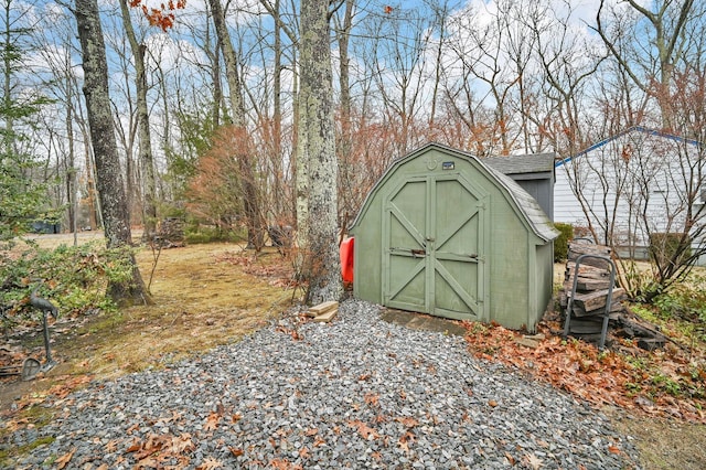 view of shed