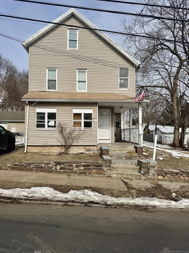 view of front of house featuring covered porch