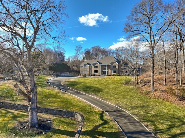 view of front of house featuring a front lawn