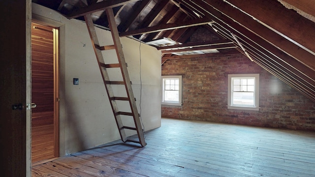 view of unfinished attic