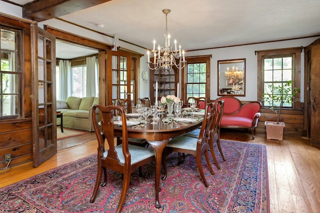 64 Old Kings Hwy S, Darien, CT 06820 - dining space with a chandelier, light wood-type flooring, and crown molding