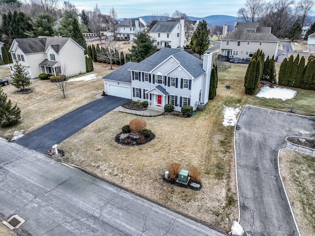 drone / aerial view featuring a residential view