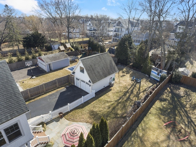 aerial view featuring a residential view