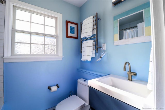 bathroom with toilet and vanity