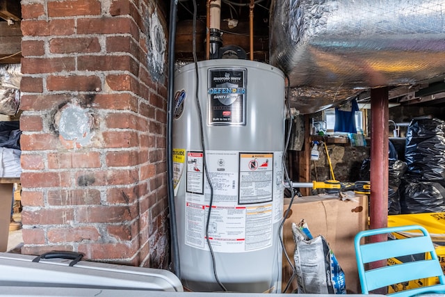 utility room with gas water heater