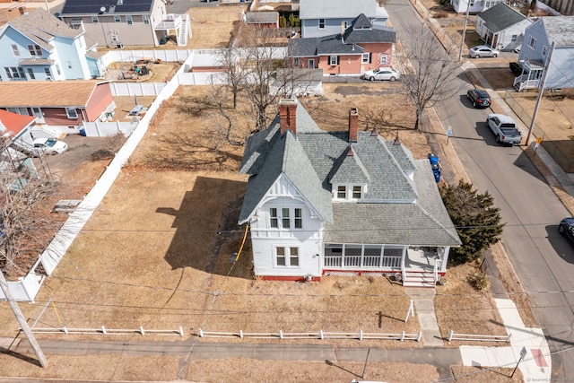 bird's eye view with a residential view