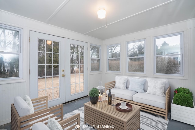 sunroom / solarium with french doors