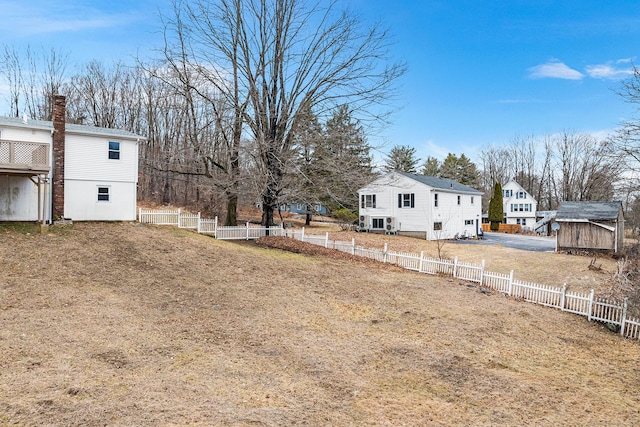 view of yard with fence