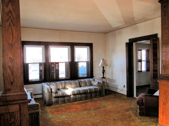14 Sycamore St, Norwalk, CT 06855 - living room featuring baseboard heating and carpet flooring