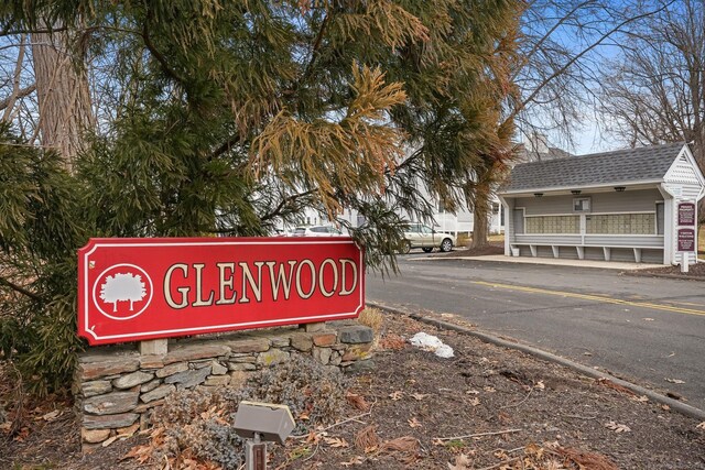 view of community sign