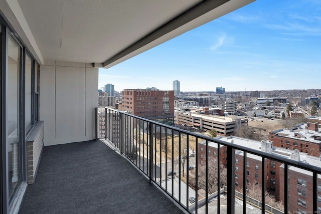 balcony with a view of city