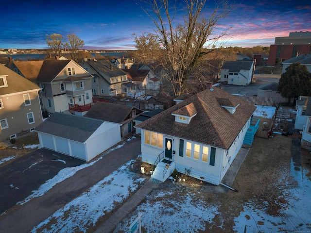 bird's eye view with a residential view