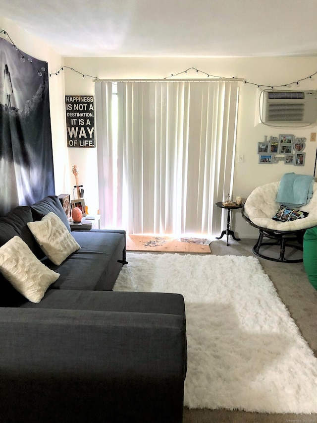 living room featuring a wall unit AC