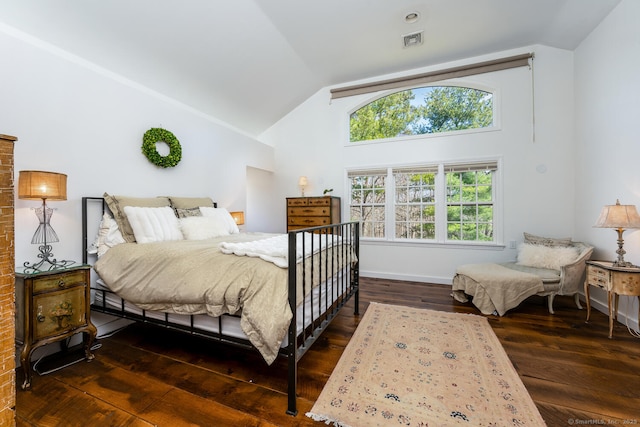 175 Mountain Rd, Wilton, CT 06897 - bedroom with vaulted ceiling and dark wood-type flooring
