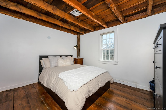 175 Mountain Rd, Wilton, CT 06897 - bedroom with a wood ceiling with exposed beams and wood-type flooring