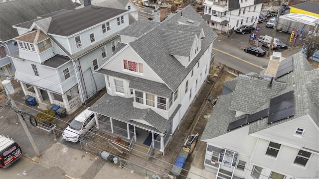 drone / aerial view with a residential view