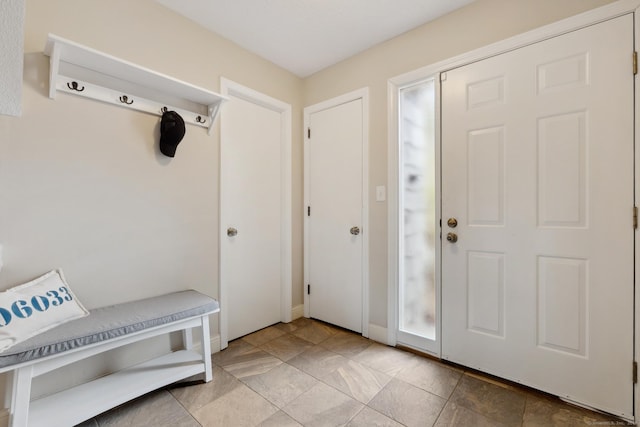 entryway with baseboards