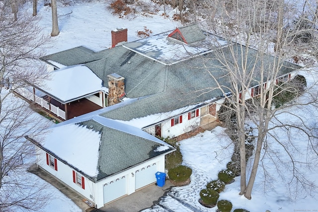 view of snowy aerial view