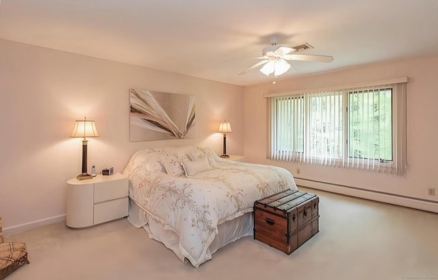 7 Canterbury Ln, Monroe, CT 06468 - bedroom featuring baseboard heating, carpet, and ceiling fan