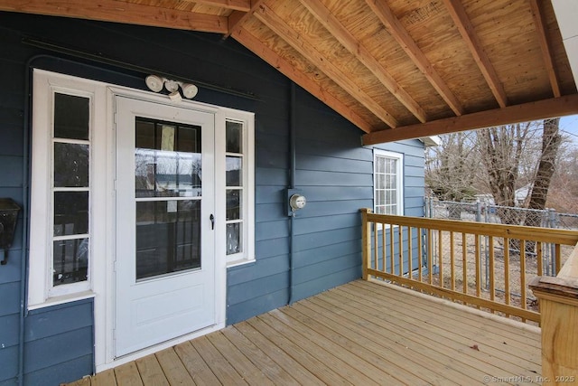 deck with french doors