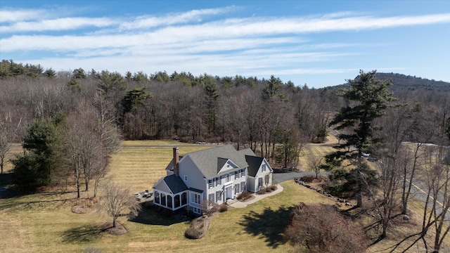 bird's eye view with a forest view