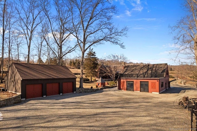 view of detached garage