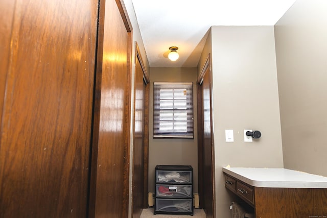 interior space with light colored carpet