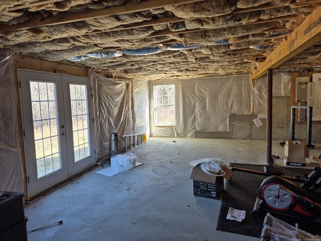 misc room with a wealth of natural light and french doors