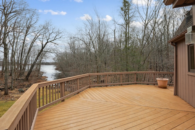 deck with a water view