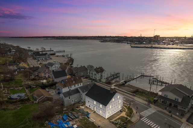 108 Thames St, Groton, CT 06340 - aerial view at dusk with a water view