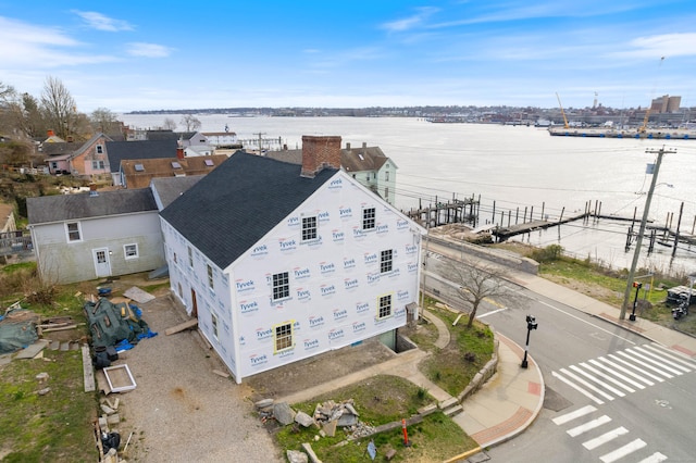 108 Thames St, Groton, CT 06340 - birds eye view of property with a water view