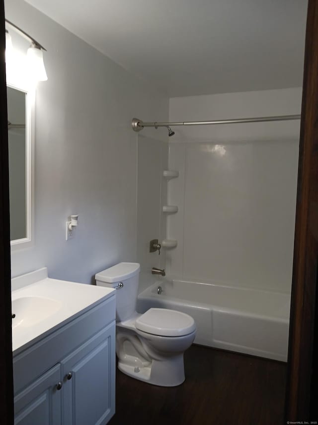 153 Bozrah St, Bozrah, CT 06334 - full bathroom featuring vanity, bathing tub / shower combination, and wood finished floors
