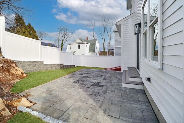 view of patio featuring a fenced backyard