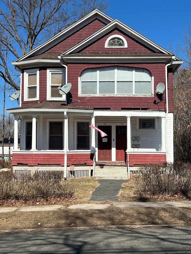 view of front of home featuring covered porch