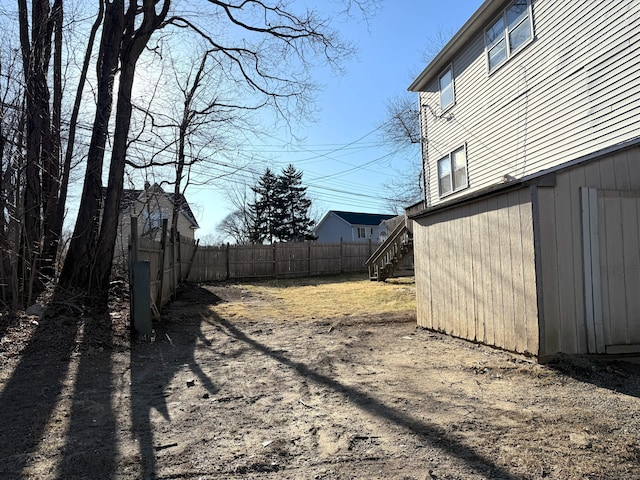 view of yard featuring fence