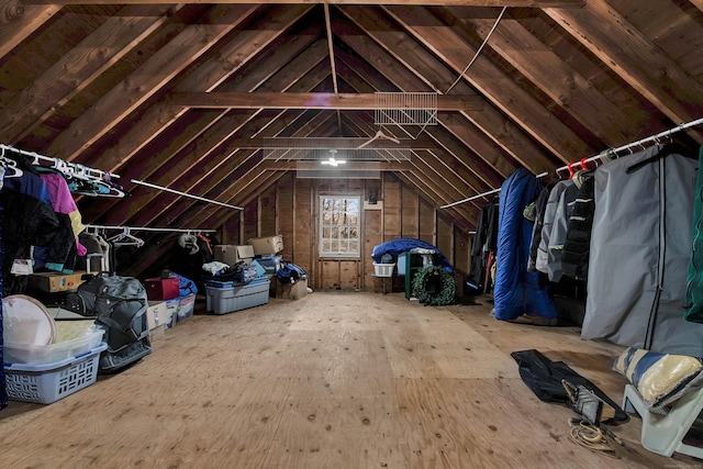 view of unfinished attic