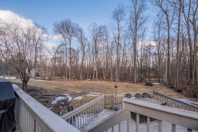 view of yard featuring a deck