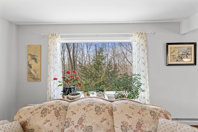 dining area with baseboard heating