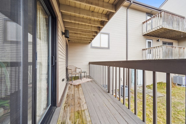 balcony with central air condition unit