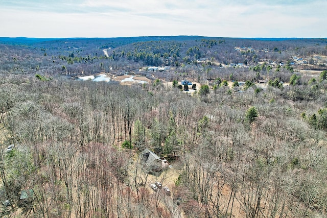 bird's eye view featuring a view of trees