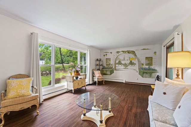 4 Wildwood Ln, Weston, CT 06883 - living area with a baseboard radiator and wood finished floors