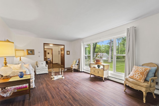 4 Wildwood Ln, Weston, CT 06883 - living area featuring wood finished floors, baseboard heating, and baseboards
