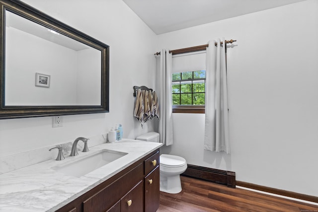 4 Wildwood Ln, Weston, CT 06883 - bathroom featuring toilet, vanity, a baseboard radiator, wood finished floors, and baseboards