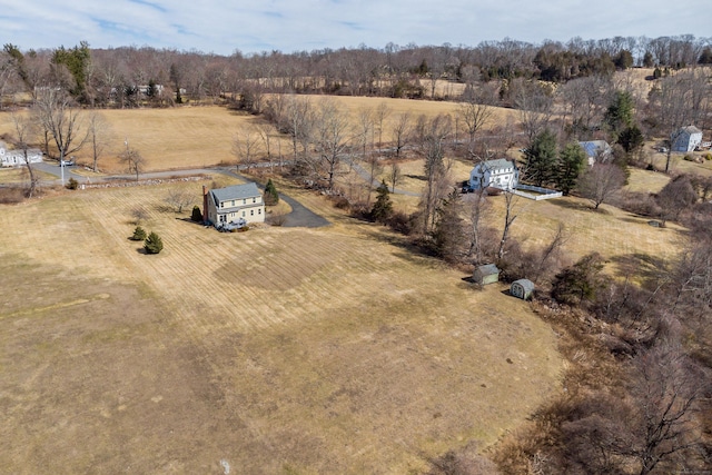 drone / aerial view featuring a rural view