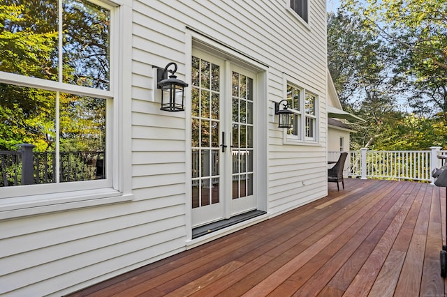 1 Hathaway Rd, East Lyme, CT 06333 - wooden terrace featuring french doors