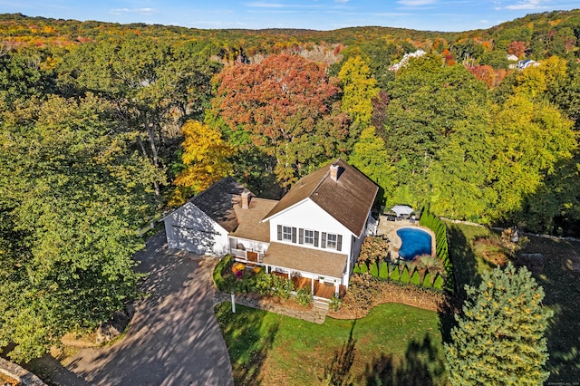 1 Hathaway Rd, East Lyme, CT 06333 - aerial view of property and surrounding area featuring a heavily wooded area