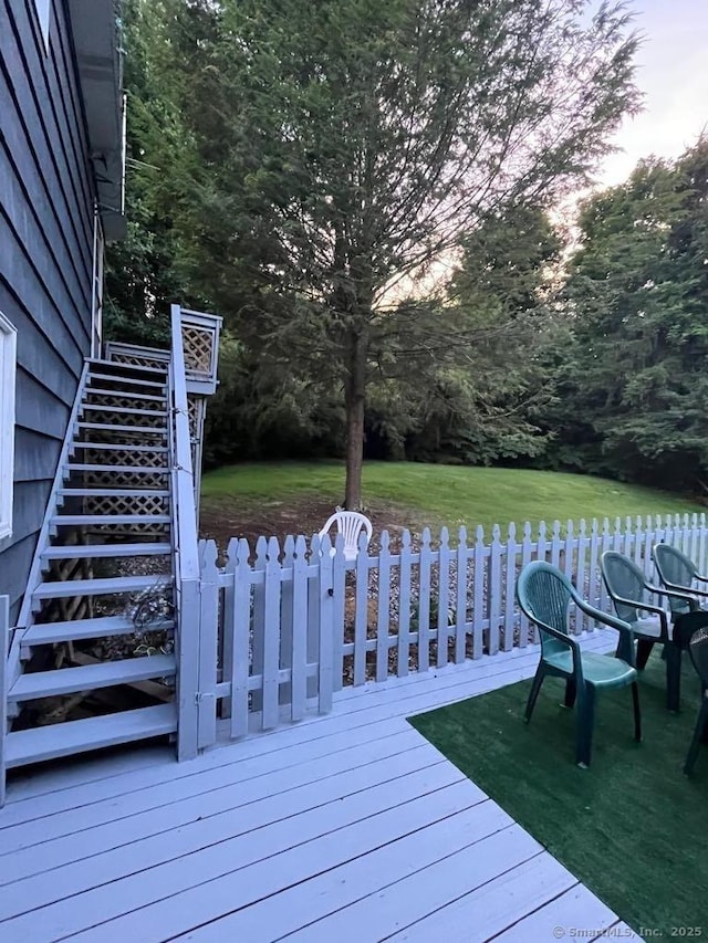 wooden deck with stairway