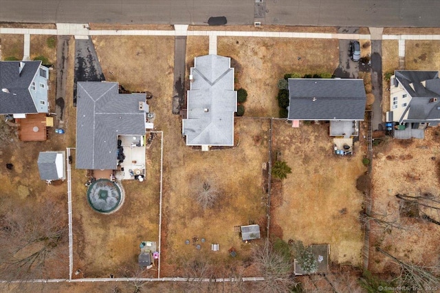 bird's eye view with a residential view