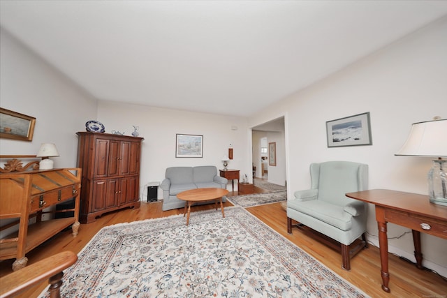 living room with light wood-style floors