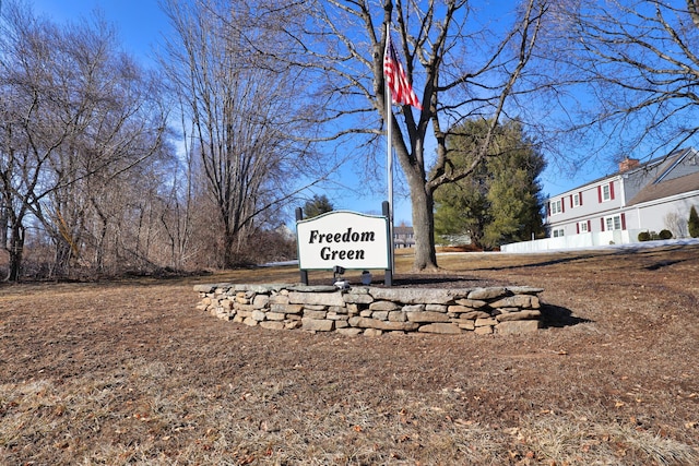 view of community sign